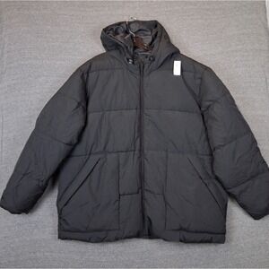 New Old Navy Adult Coat 3XL Black Parka Hooded Puffer Water Resistant Nylon